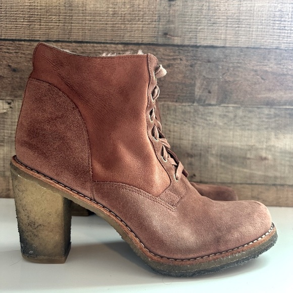 Ugg Australia Sofia Cinnamon Ankle Heeled Booties - Picture 3 of 6